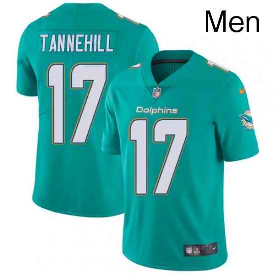 Mens Nike Miami Dolphins 17 Ryan Tannehill Aqua Green Team Color Vapor Untouchable Limited Player NFL Jersey